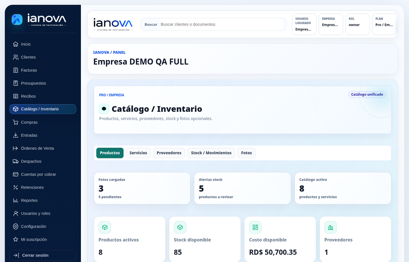 Módulo de Inventario